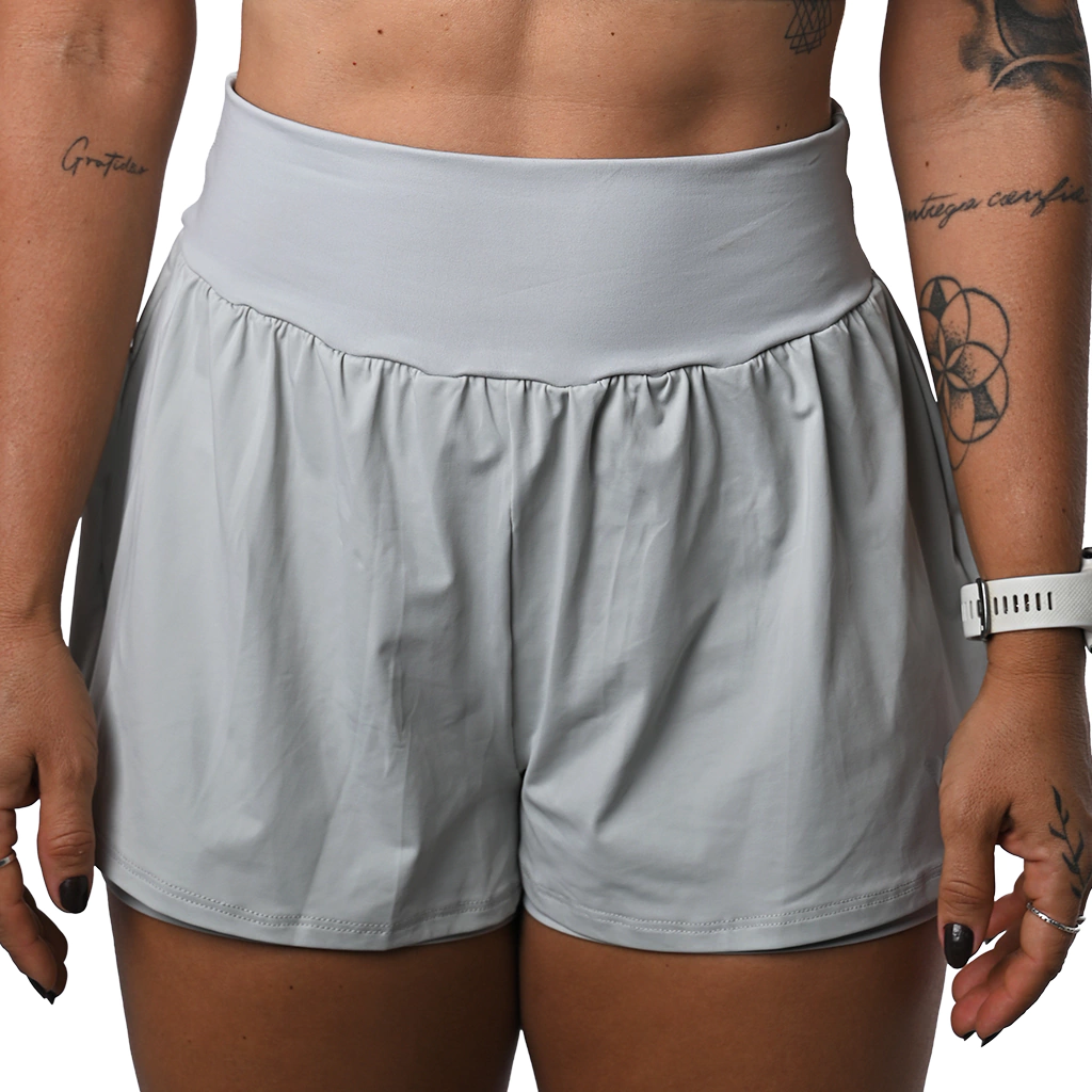 Short Duplo Confort - Cinza e Prata