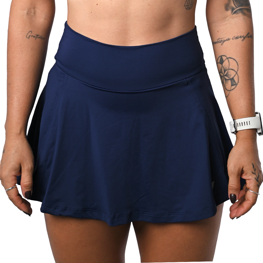 Short Saia Fresh- AZUL MARINHO E PRATA
