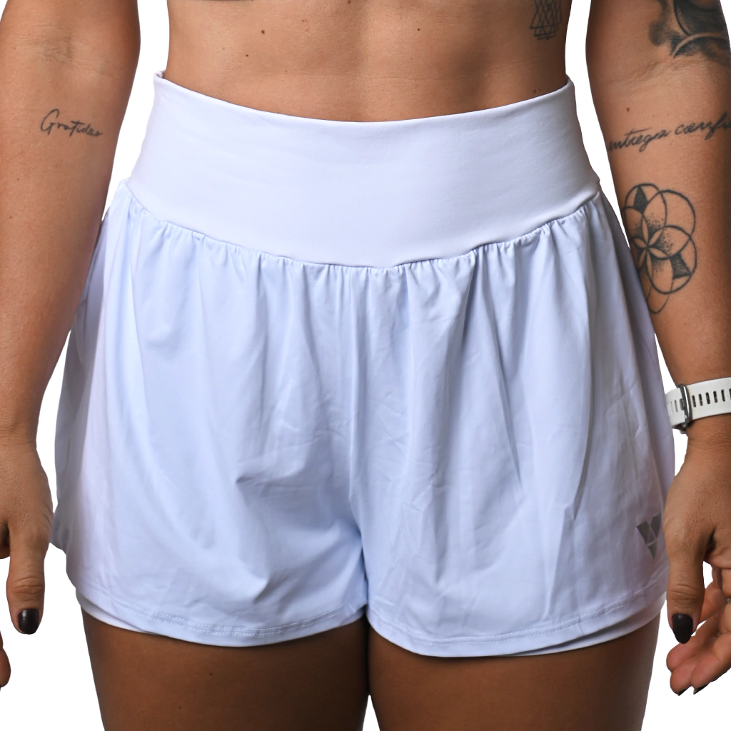 Short Duplo Confort - BRANCO E PRATA