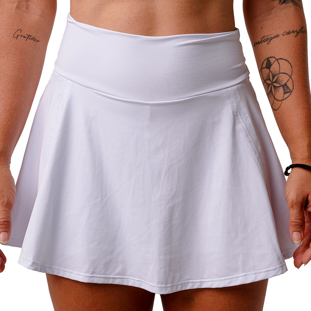 Short Saia Fresh-BRANCO E PRATA