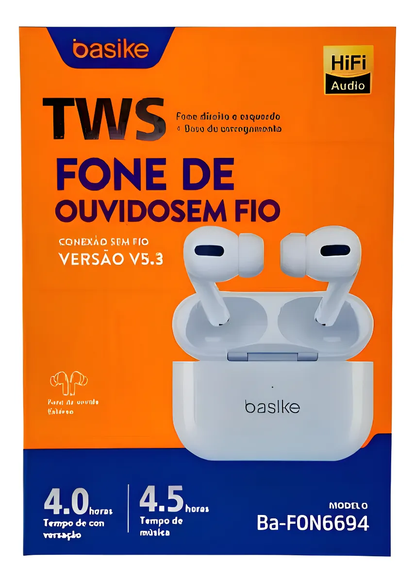Fone De Ouvido Basike Bluetooth Tws Ba-fon6694