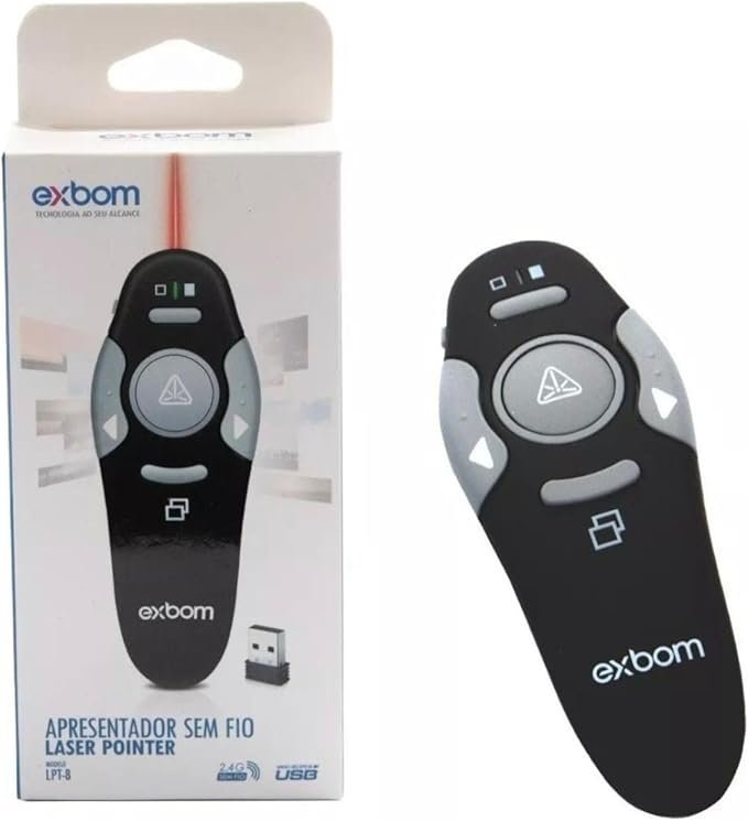 Apresentador Wireless Com Laser Pen Usb Sem Fio